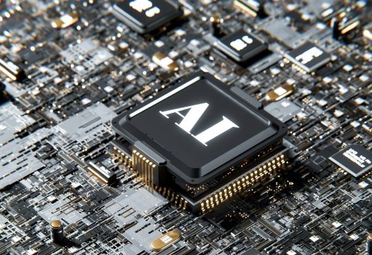 Illustration of AI coding tools assisting a software developer with code completion and debugging