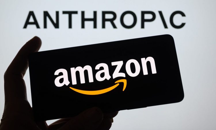 Illustration of AWS AI Agent Marketplace interface with Claude integration by Anthropic for enterprise automation