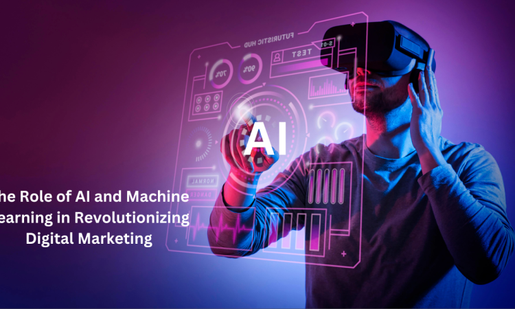 Illustration showing how AI enhances digital marketing strategies through personalization, automation, and data-driven insights