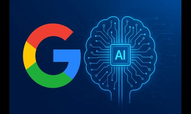 Illustration of Google’s AI Mode global expansion across devices and countries with key AI features highlighted