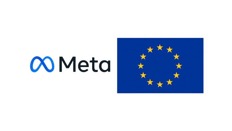 Meta logo with AI graphics symbolizing Meta’s AI training using EU user data