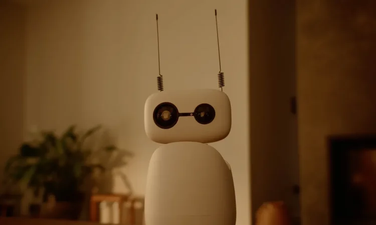 Reachy Mini desktop robot with robotic arm and expressive face powered by Hugging Face AI