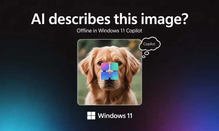 AI-powered Describe Image feature on Microsoft Copilot Plus PC screen providing real-time visual description