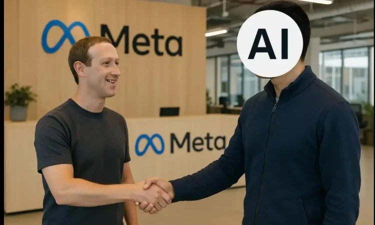Mark Zuckerberg with new Apple AI researchers at Meta Superintelligence Labs