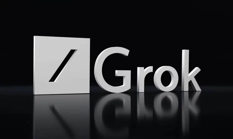 Grok 4 AI interface by xAI showcasing flagship features and performance metrics