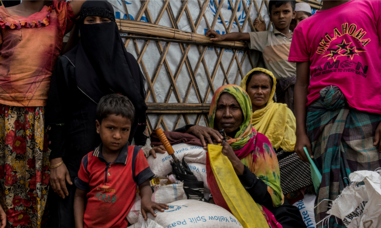 Illustration of AI refugee avatar Maya created by the United Nations, representing global displacement and real refugee experiences