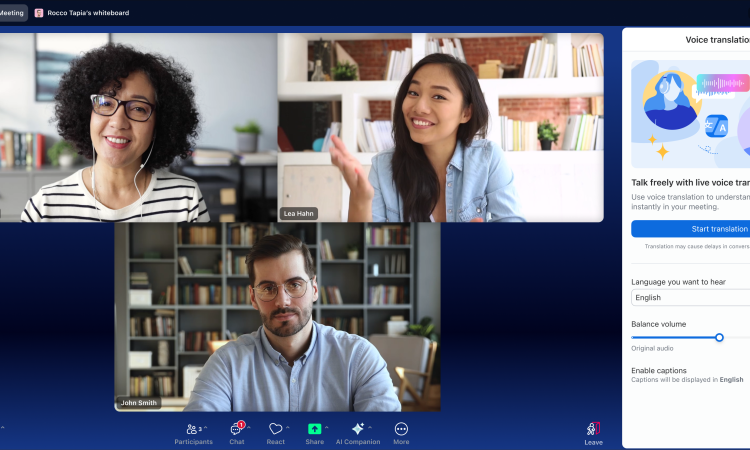 User attending a Zoom meeting as a photorealistic AI avatar, showcasing professional digital presence