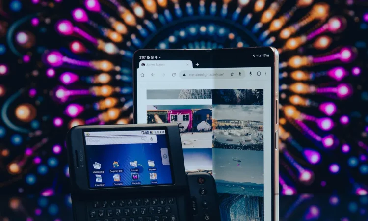 A modern personal computer running Android, showcasing desktop apps and mobile integration