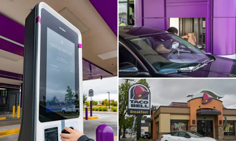 Taco Bell drive-through with AI order system as staff and customers rethink automation