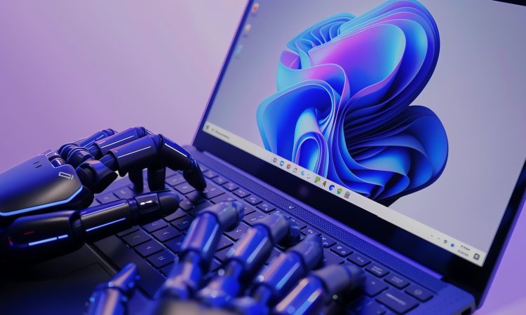 Screenshot of Microsoft Notepad with AI text suggestions highlighting new AI features