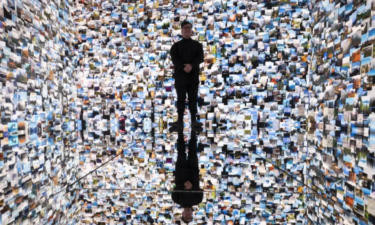 Swiss AI model trained on public data representing transparency, ethics, and innovation