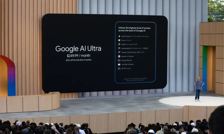 Illustration of Google Search showcasing a sci-fi inspired AI trick providing conversational answers