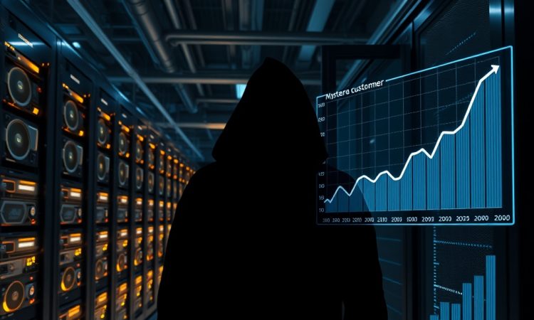 Image showing Nvidia data center GPUs driving Q2 revenue, with two mystery customers accounting for 39% of sales