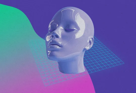 Futuristic AI technology concept illustrating major AI trends of 2025
