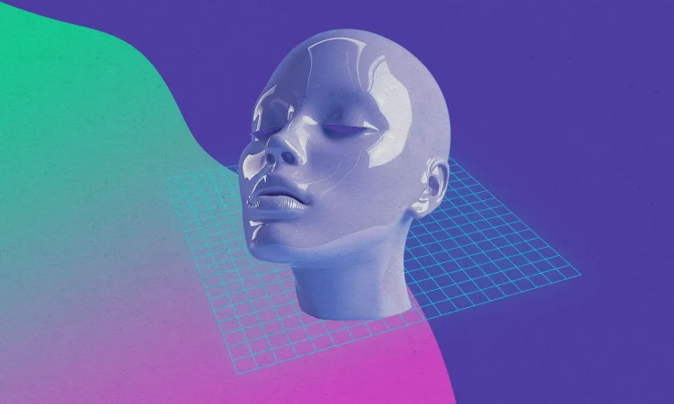 Futuristic AI technology concept illustrating major AI trends of 2025