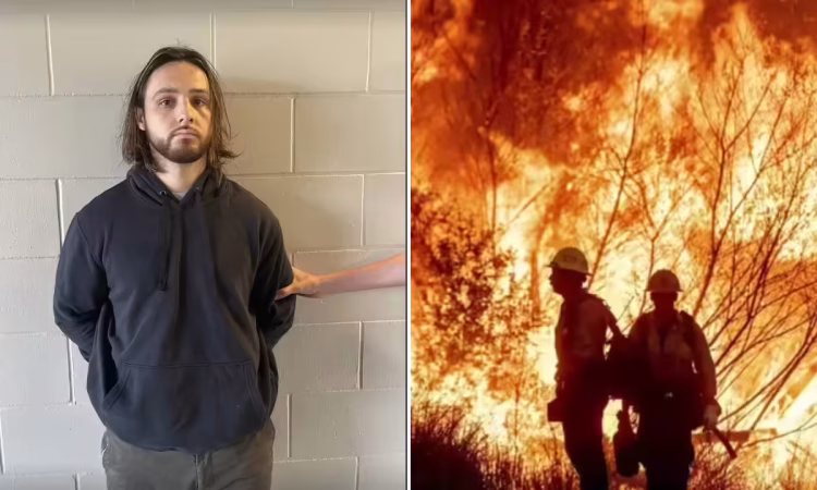 AI-generated image of a burning city linked to California arson suspect