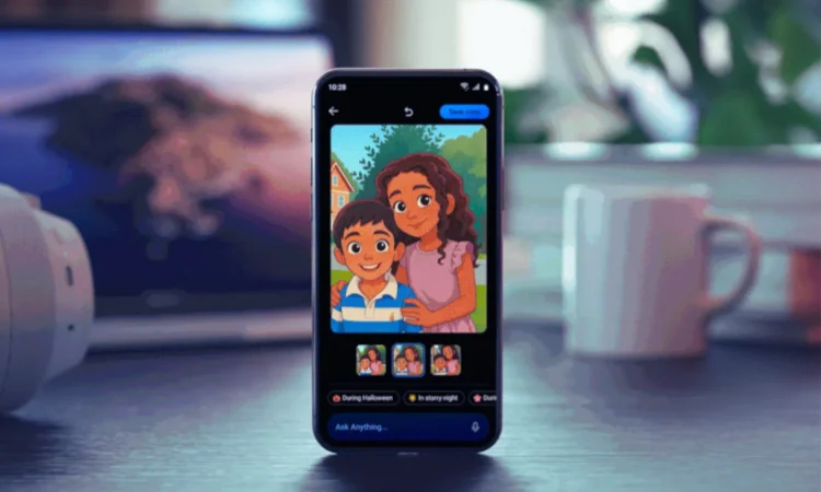 Microsoft OneDrive interface showing AI features and conversational file management