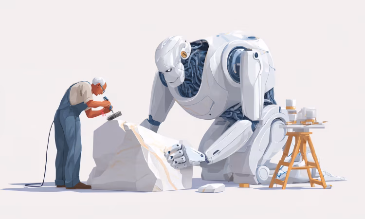 Illustration showing selective retraining of AI models to save costs and prevent forgetting