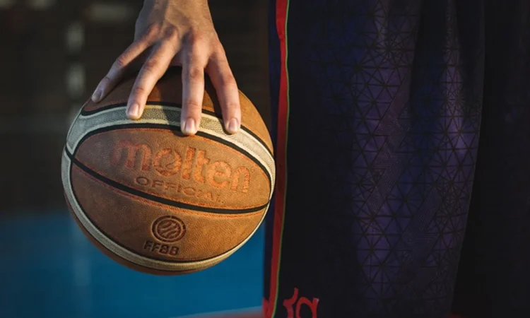 Brooklyn Nets and Phoenix Suns players on the court during NBA China preseason games in Macau