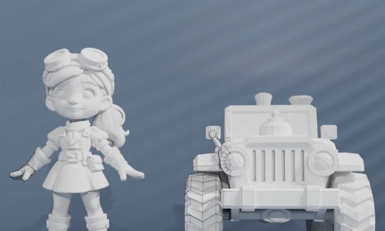 Hunyuan3D-PolyGen AI generating a 3D model in a design workflow