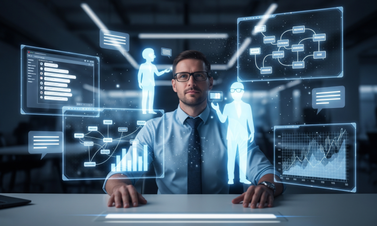 Business team planning an AI strategy in 2025