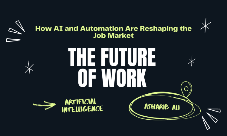 AI and the future job market showing humans collaborating with intelligent machines