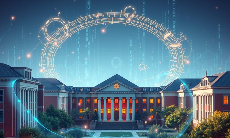 Lee Roberts addressing UNC students about the university’s AI initiative