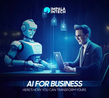 AI replacing traditional business systems in a modern workplace